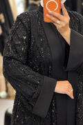 Crystal Black Abaya Set