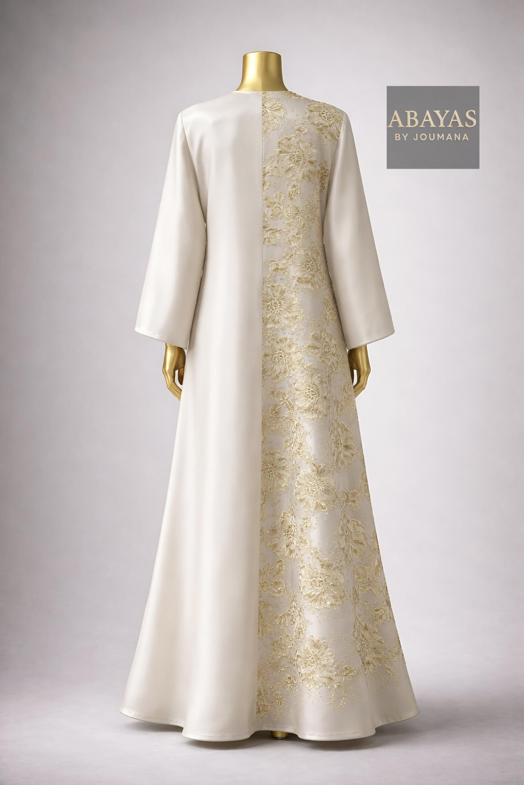 Jazar & Jacquard Fusion Off- White Abaya