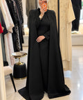Black Cape with embroidery + Dress