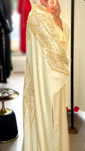 Golden Cape + Long Sleeves Dress