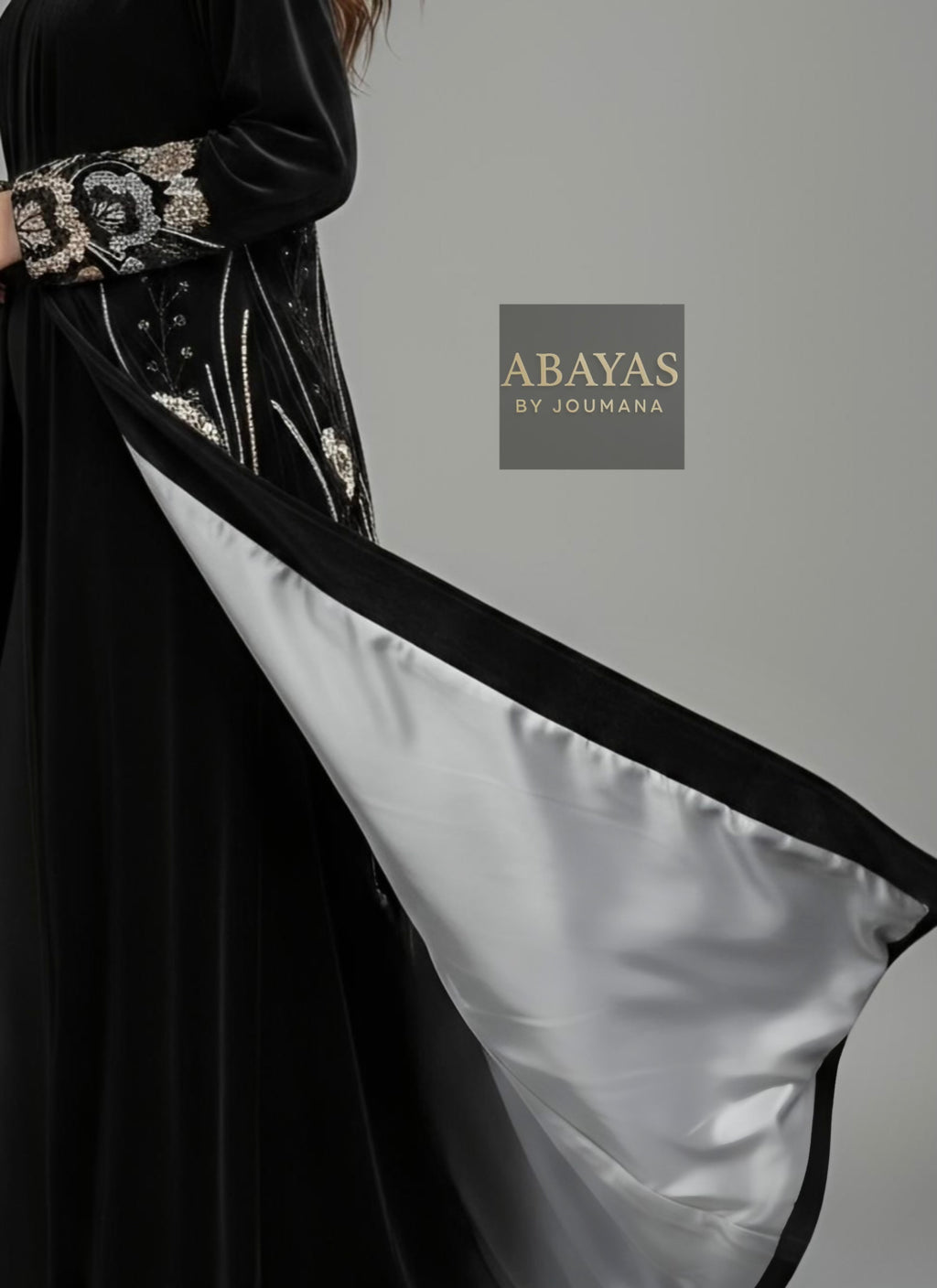 The Midnight Crystal Embroidered Abaya
