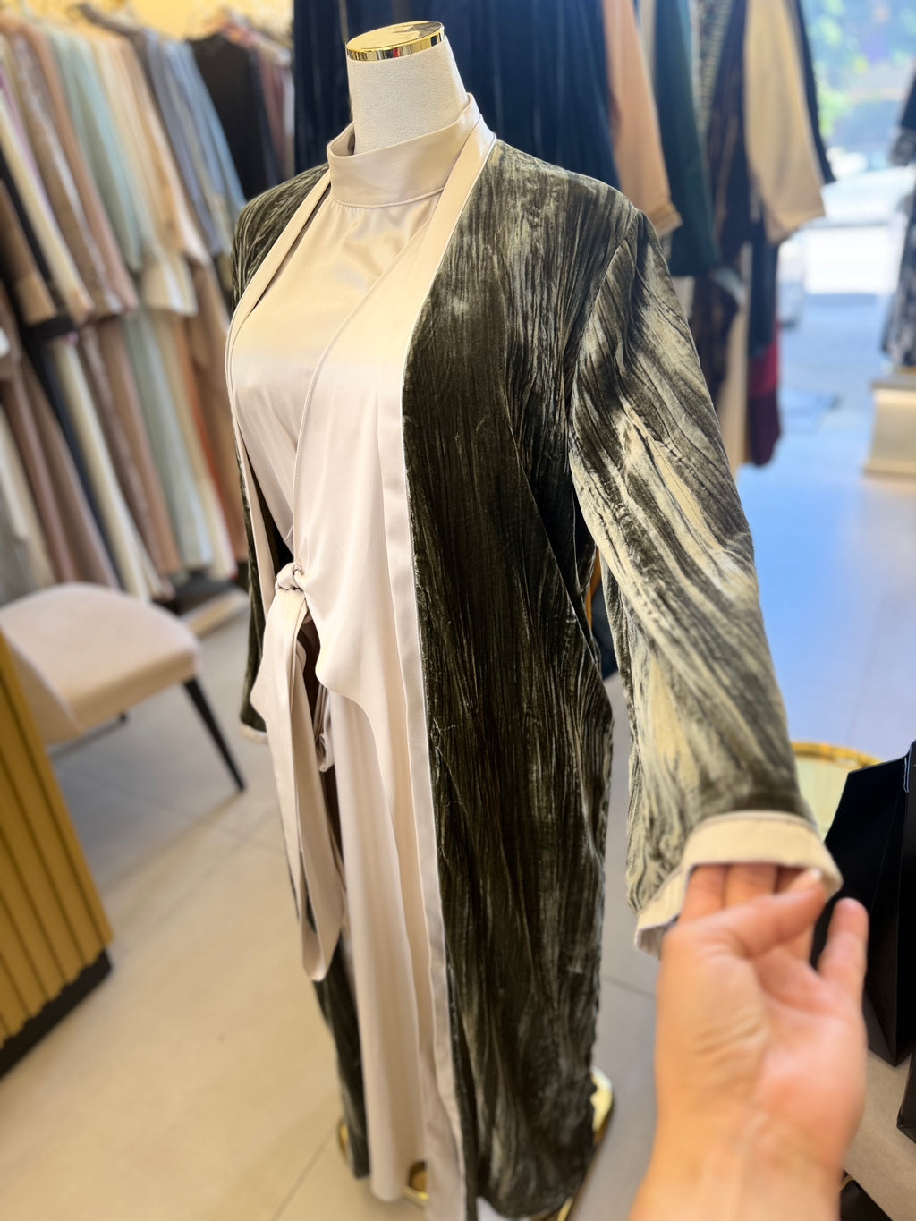 Elegant Velvet Embroidered Abaya