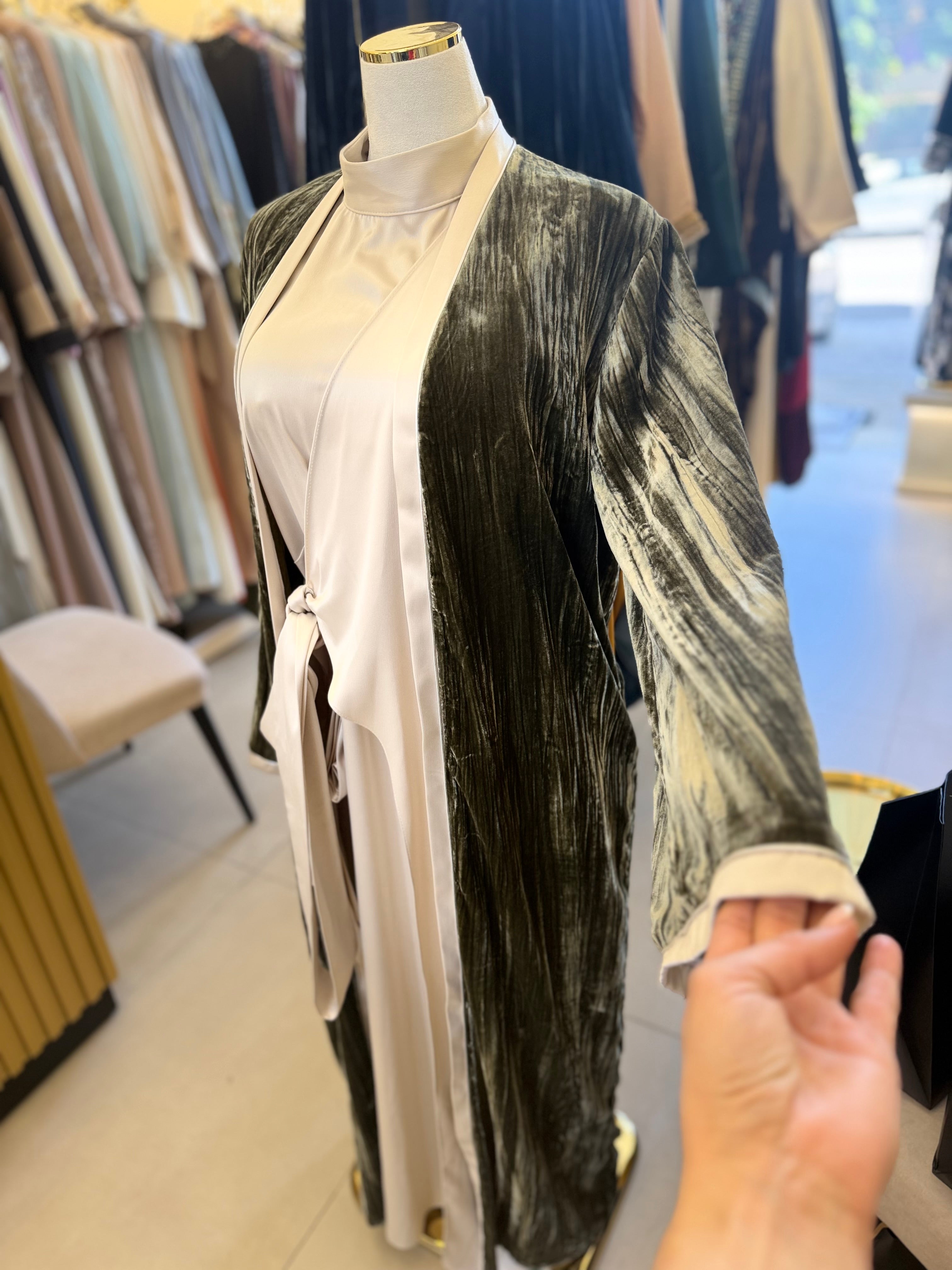 Elegant Velvet Embroidered Abaya