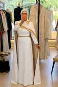 White Cape With Golden Crystals