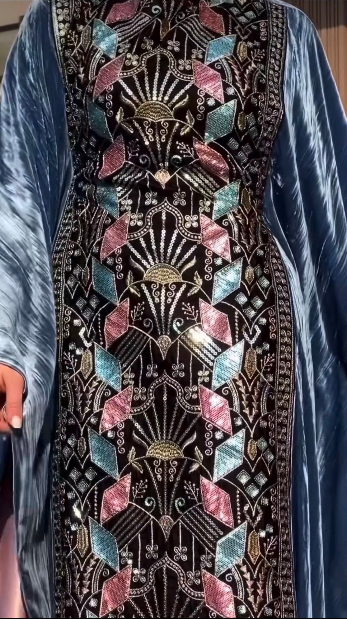 The Art Deco Velvet Majesty Jalabiya