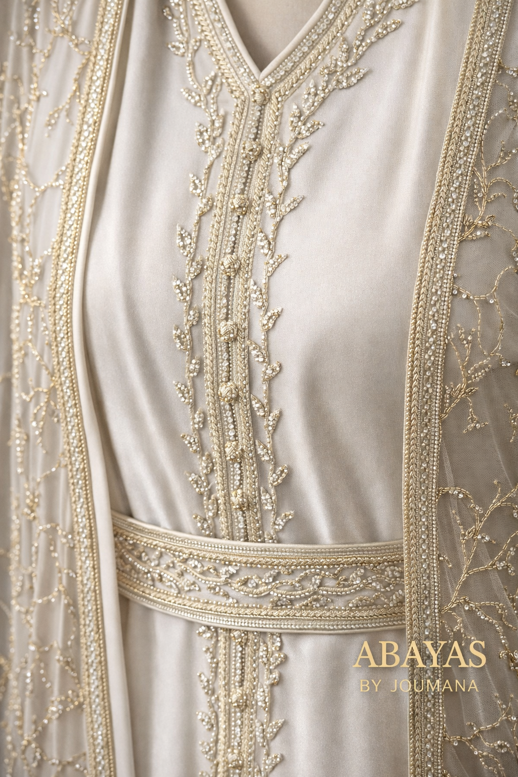 The Ethereal Gold-Embroidered Caftan Set
