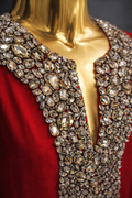 Red Dress With Hand Embroidered Premium Crystals