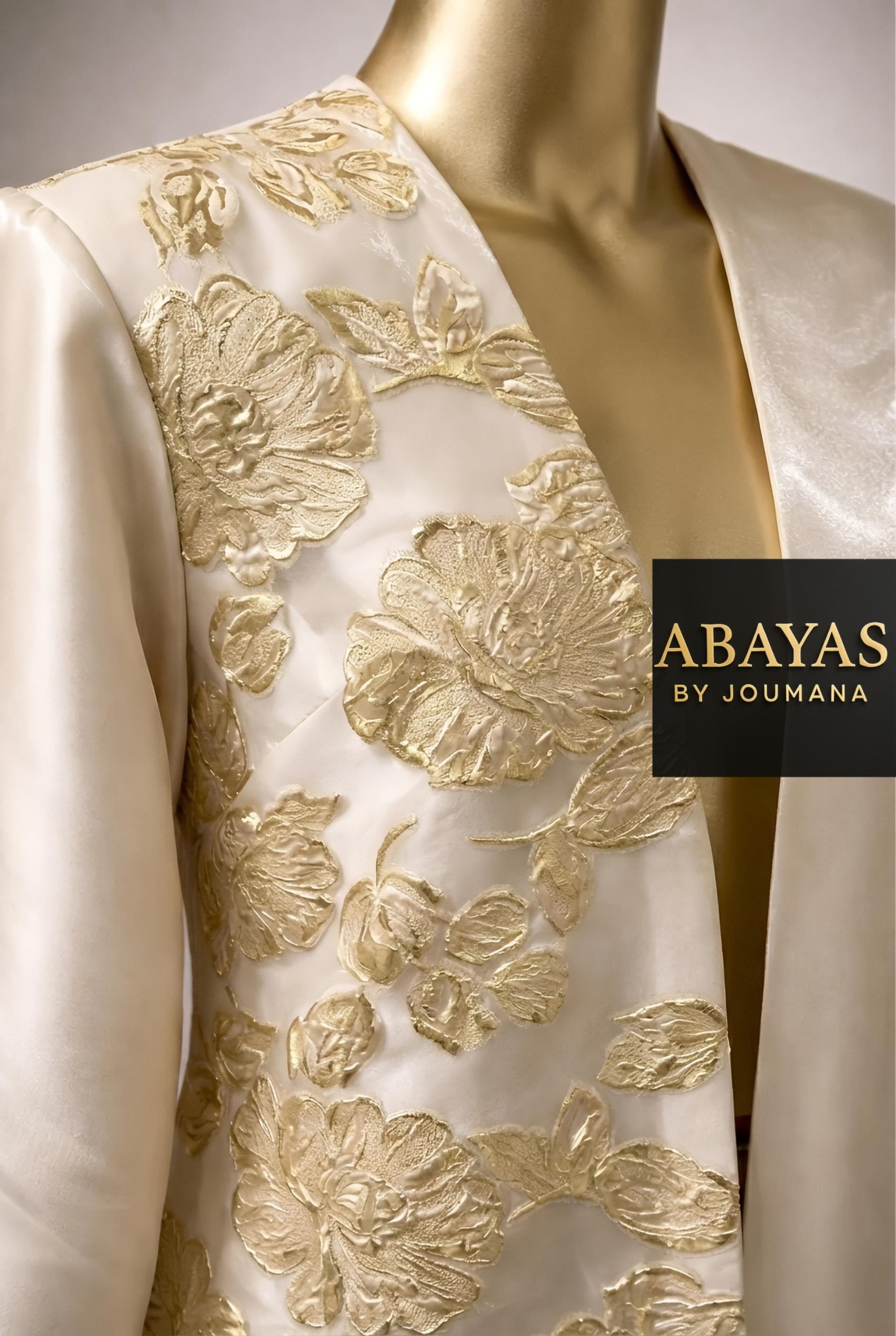 Jazar & Jacquard Fusion Off- White Abaya