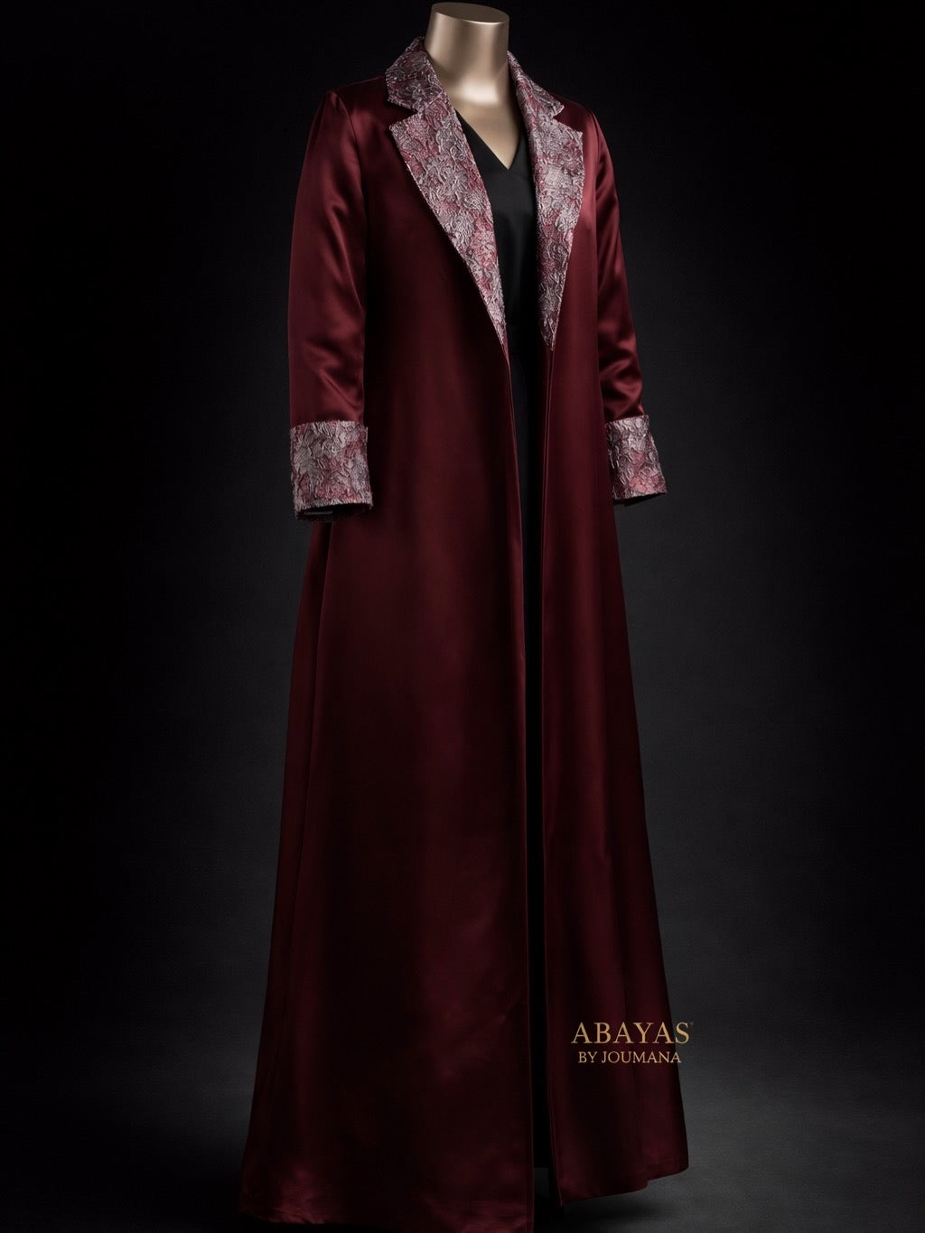 Deep Burgundy Coat Style Abaya