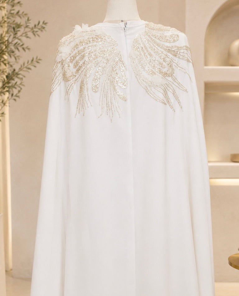 Royal Cape (White Flower Embroidery)