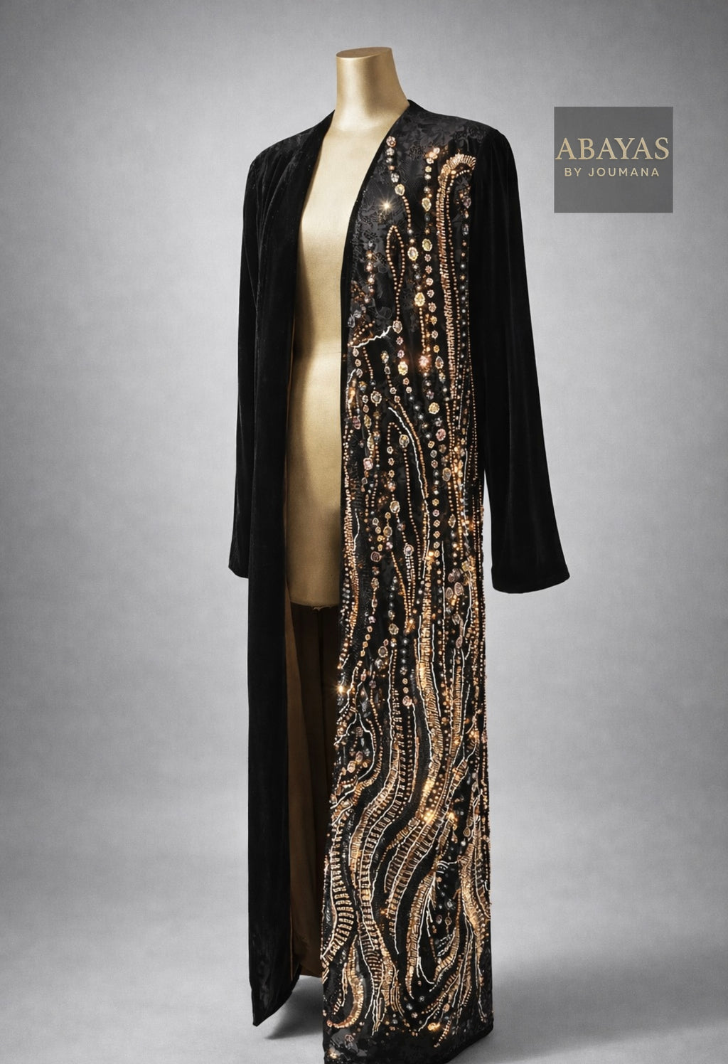 The Midnight Embroidered Aurora Abaya