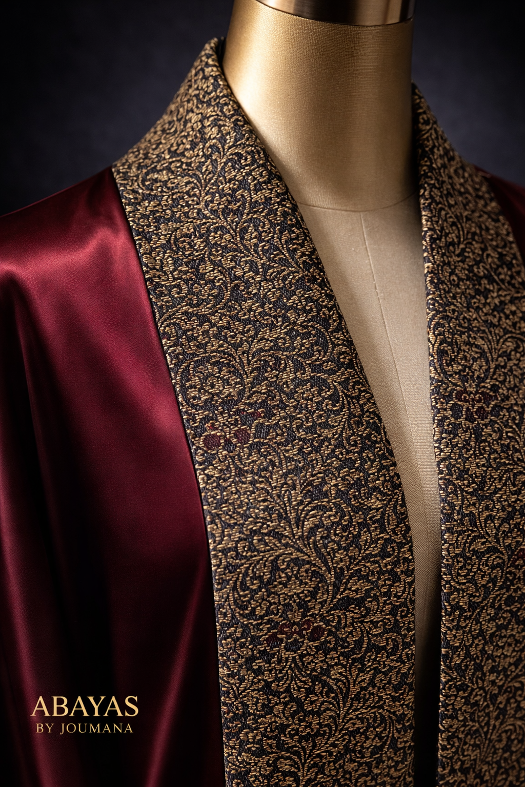 Burgundy Bisht With Brocade Patterns