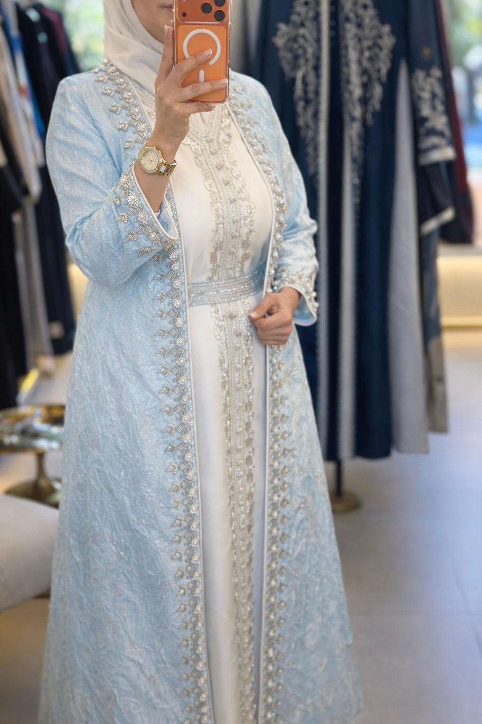 The Elara Embroidered Moroccan Caftan