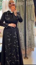 Full Cloche Embroidered Abaya with belt