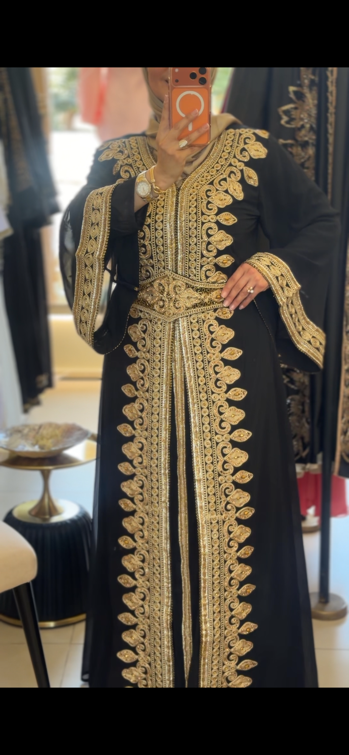 قفطان مغربي أسود