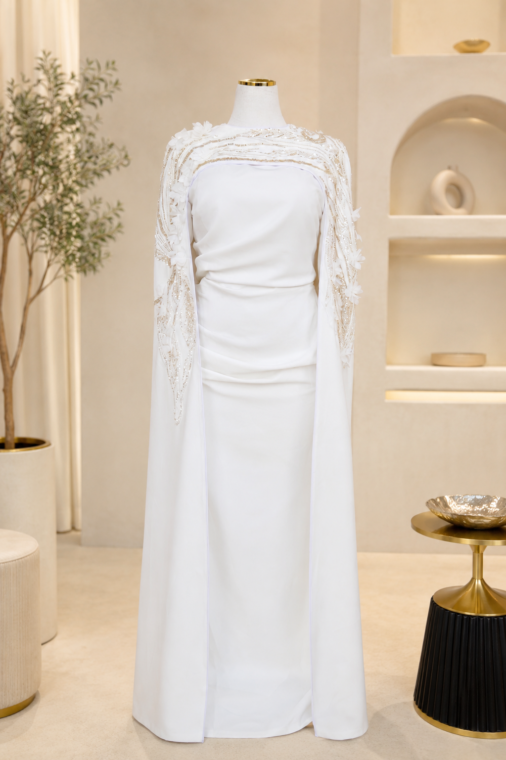 Royal Cape (White Flower Embroidery)