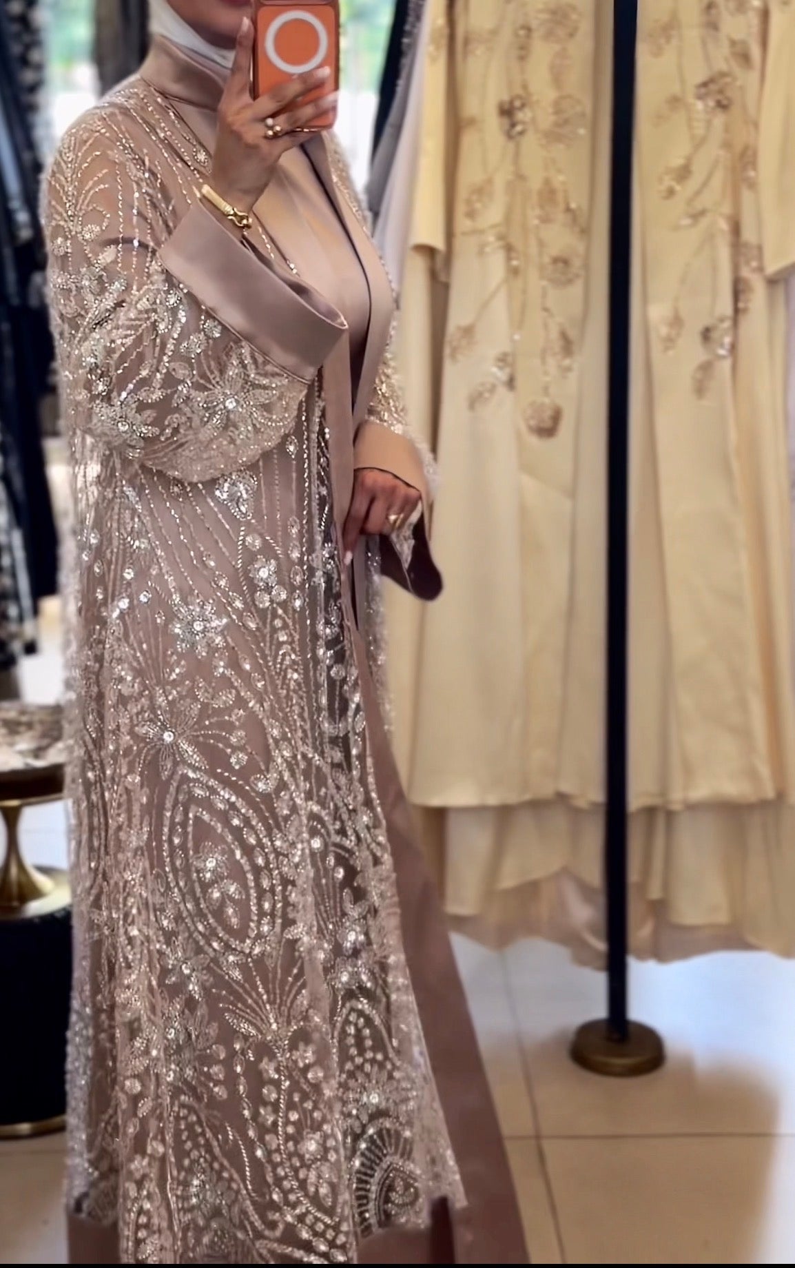 Mocha Crystal Abaya + Dress