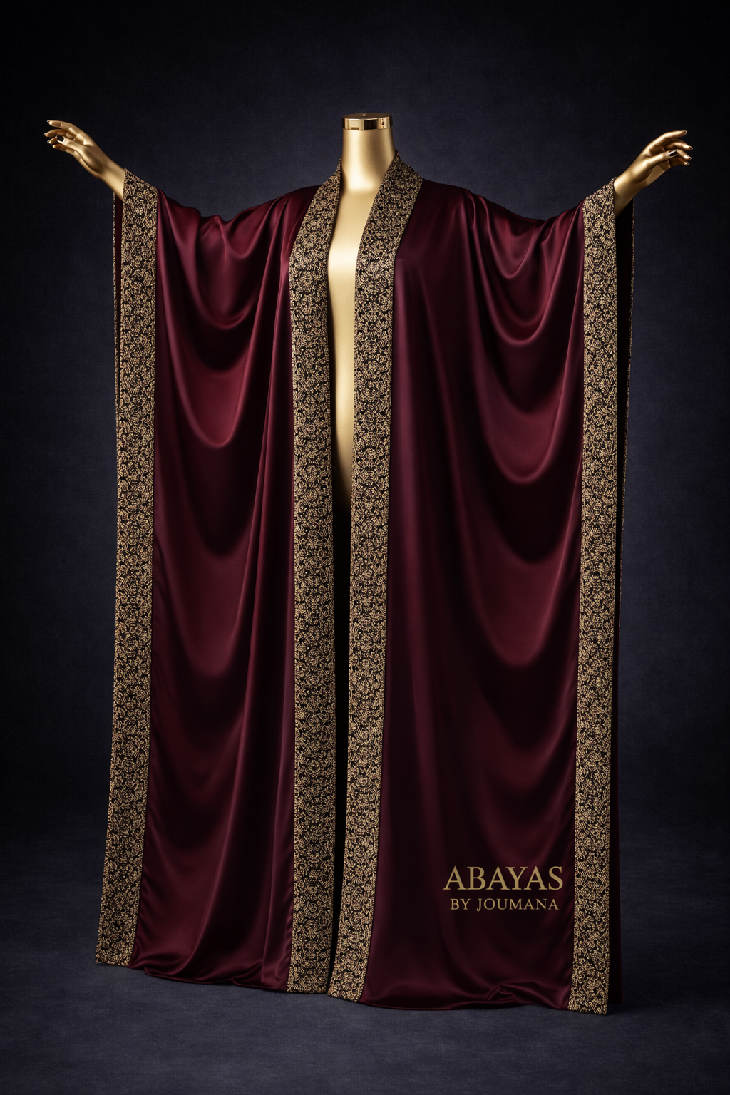Burgundy Bisht With Brocade Patterns