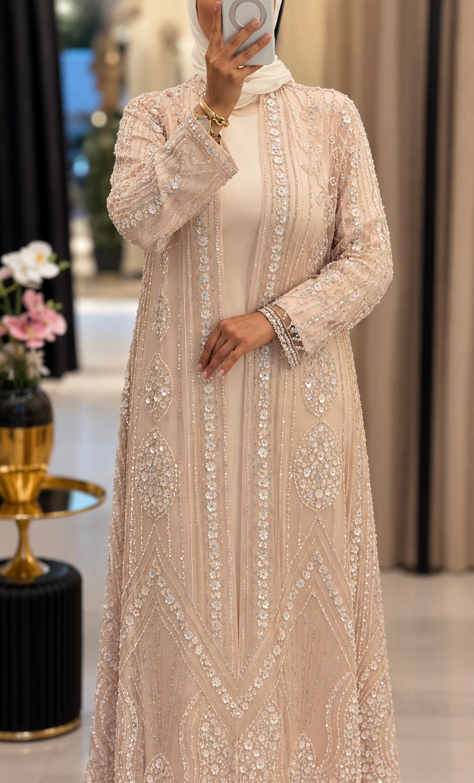 Royal Peach Abaya + Dress