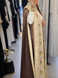 Mocha Cape With Eastern Embroidery