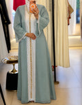 Crystal Abaya Set With Dress