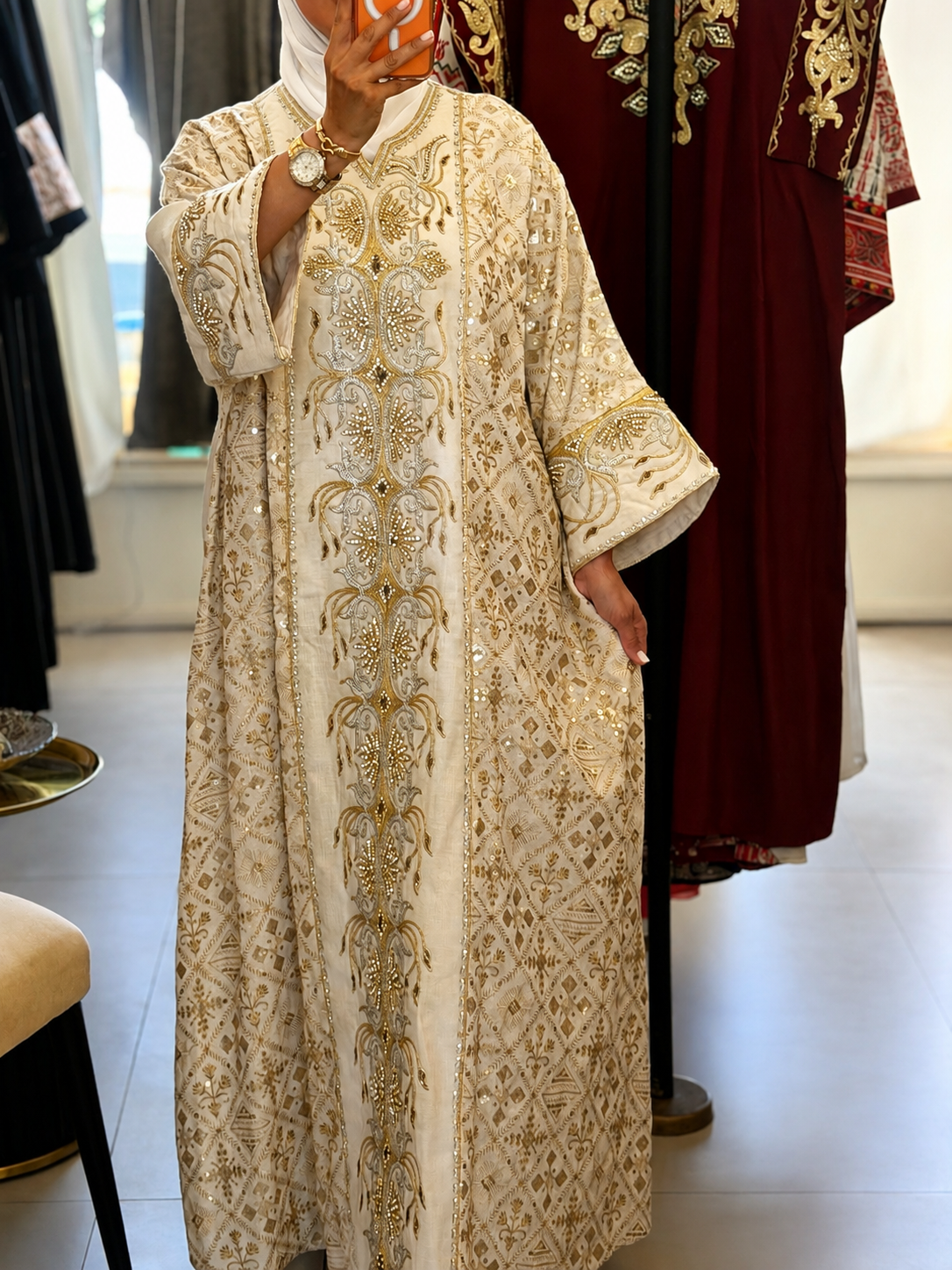 Henna Hand Embroidered Abaya
