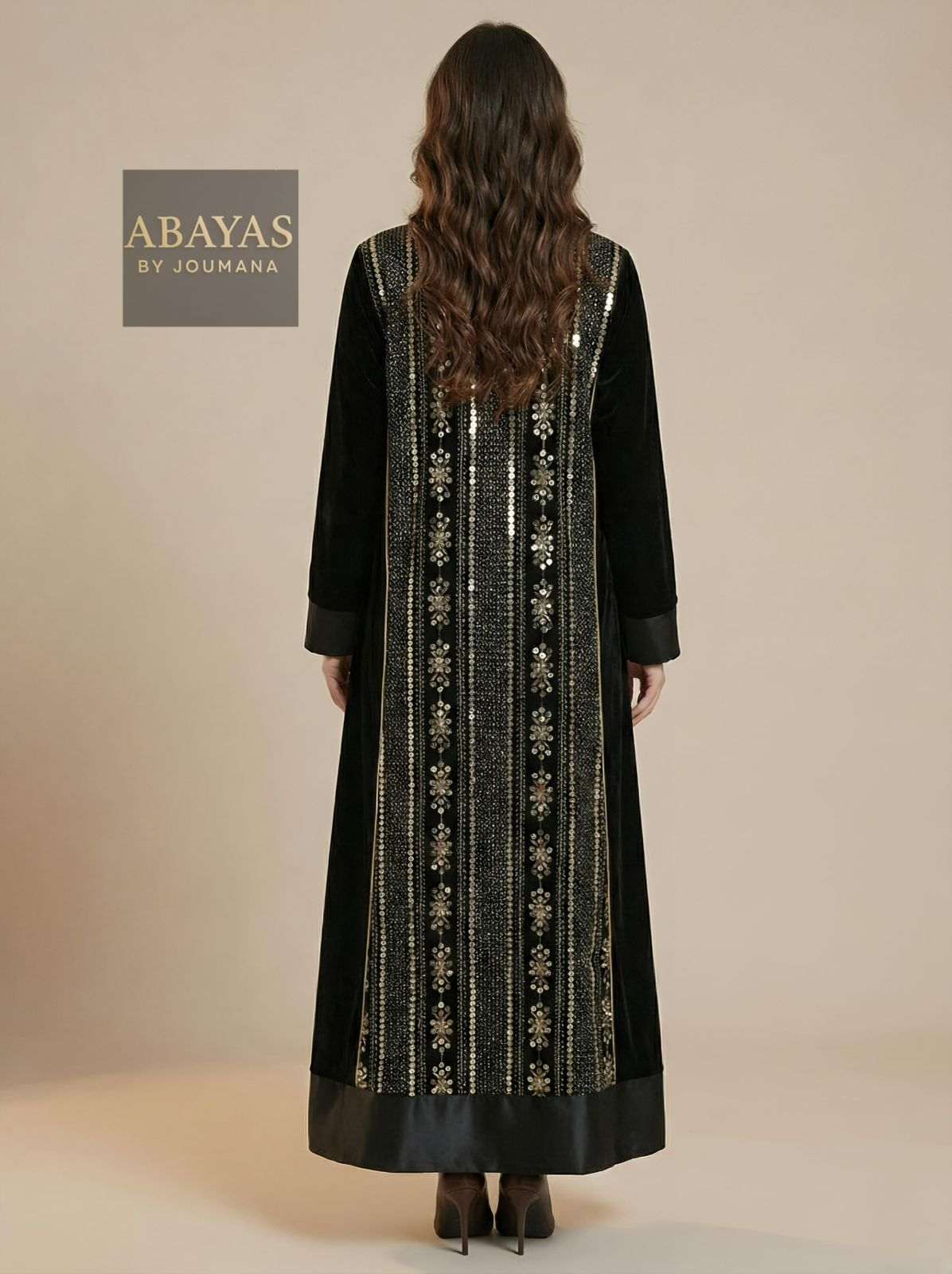 Black Embroidered Abaya (Black Frame)