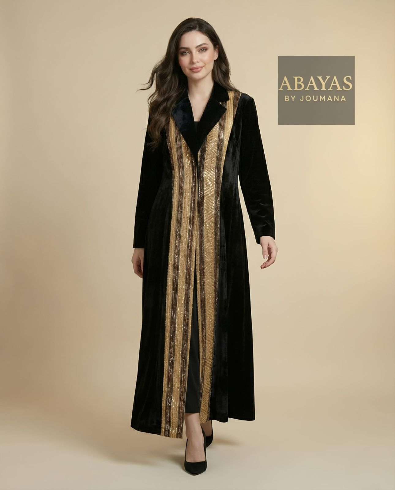 Black Velvet Abaya (Coat style)