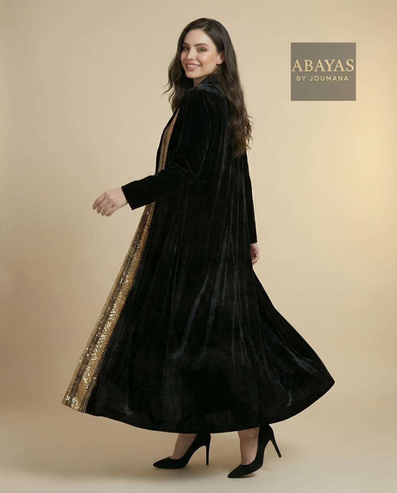 Black Velvet Abaya (Coat style)