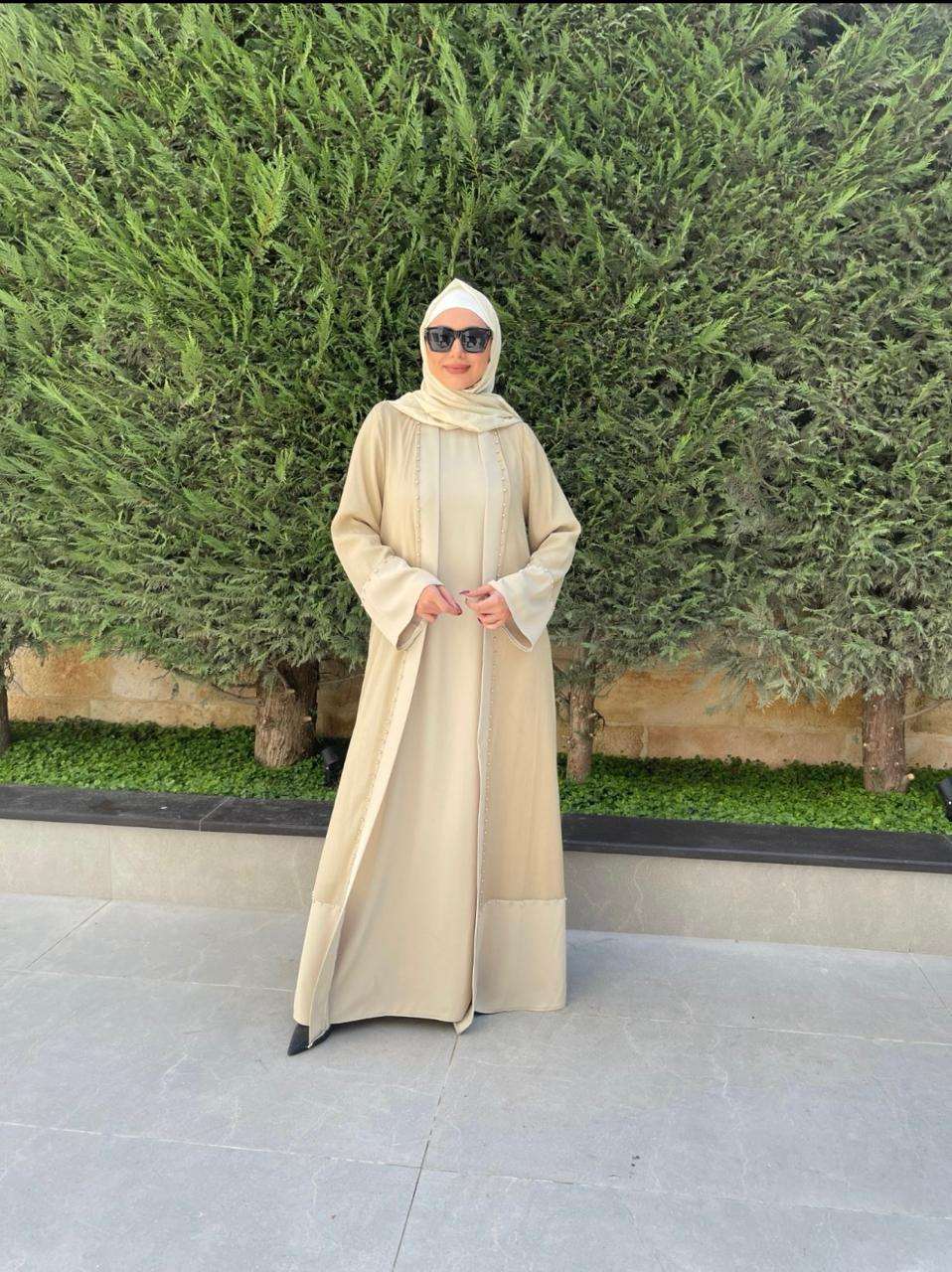 Mosleen Abaya With Pearls + Under Dress