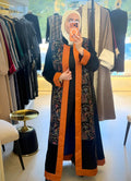 Black Embroidered Abaya (Orange Frame)