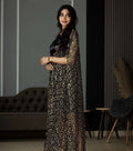 Black Cardigan With Black and Golden Pearls