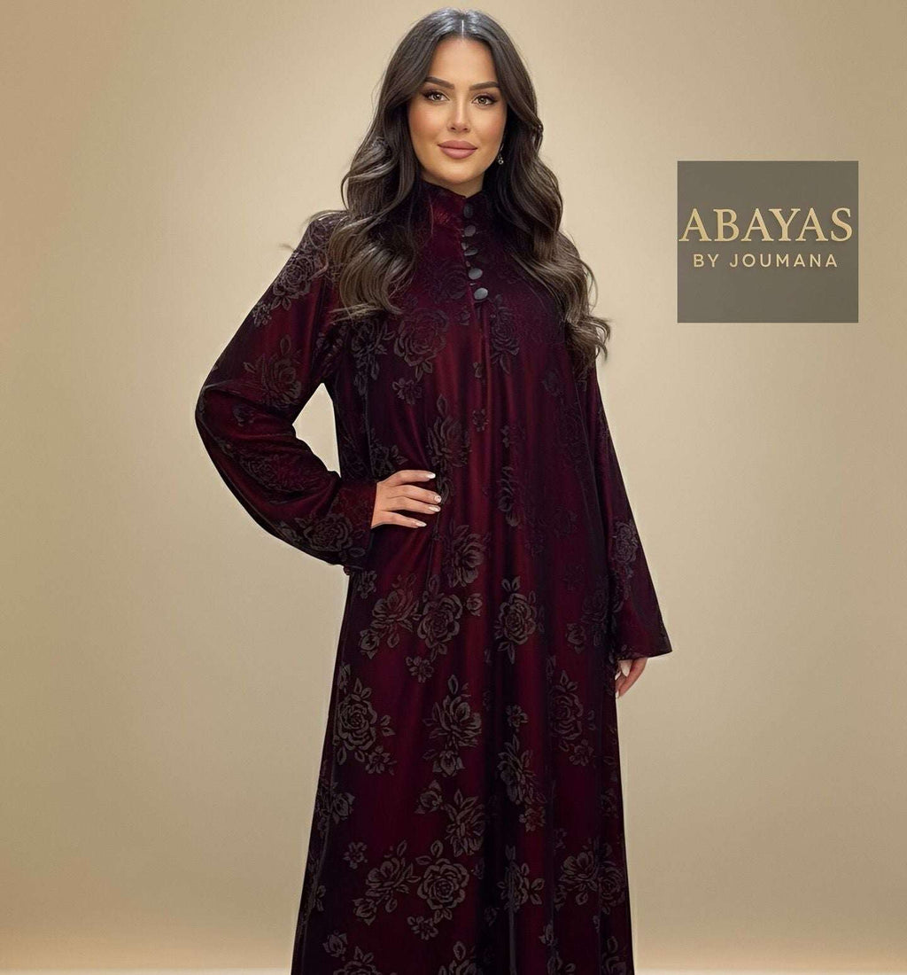 Velvet Burgundy Jalabiya