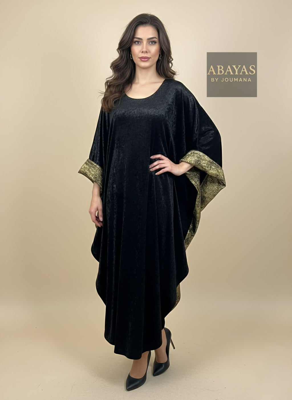 One Size Black Jalabiya With Golden Touch