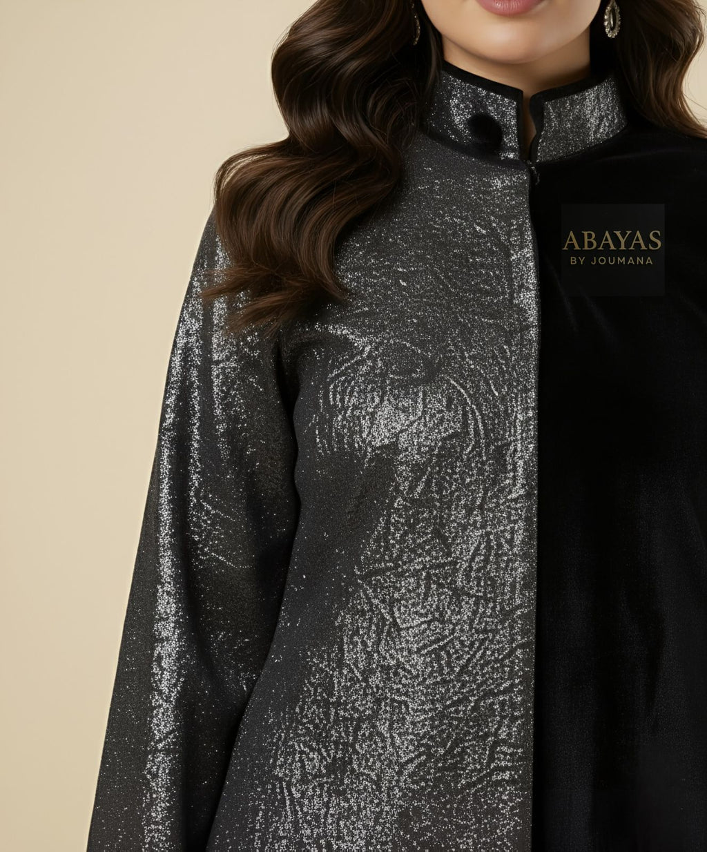 Black Jalabiya With Black Jaqard