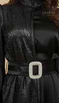 Black Jalabiya With Crystal Belt