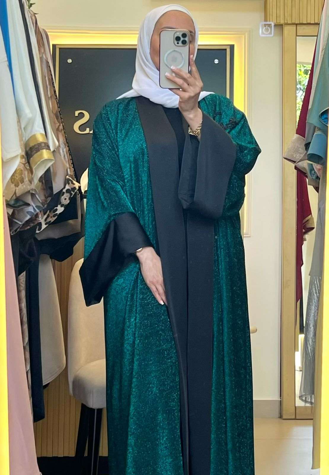 Feyrouzi Light Velvet Abaya With Black Edges