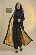 Black Velvet Abaya (Gold Lining)