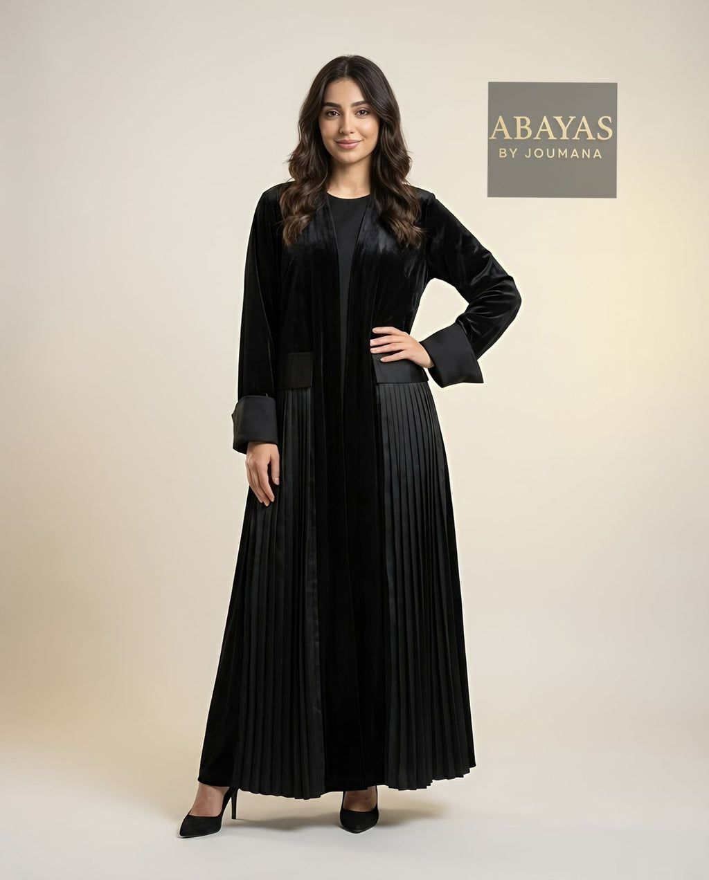 Black Abaya With A Pocket Design