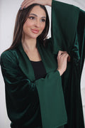 Dark Green Velvet Abaya