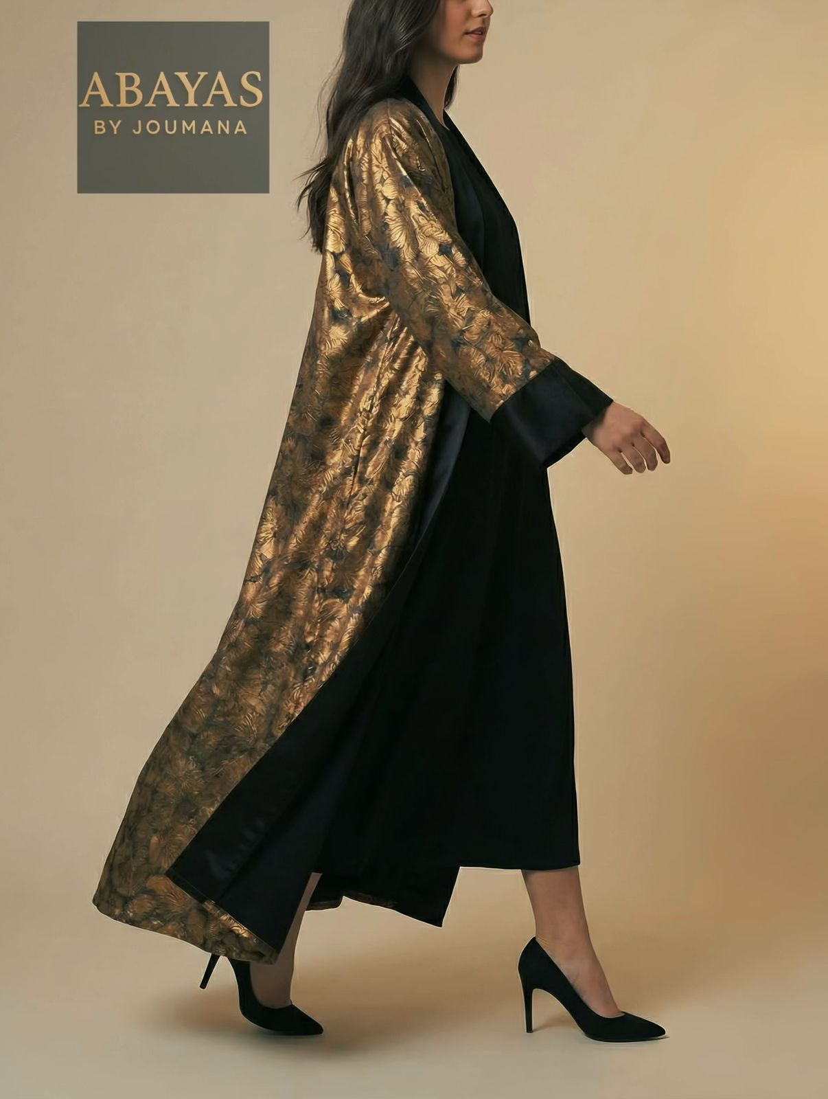 Leather Abaya (Feathers Pattern)
