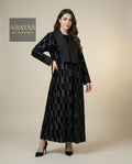 Black 3D Abaya With Rectangular Collar