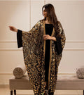 Black Golden Chiffon Abaya
