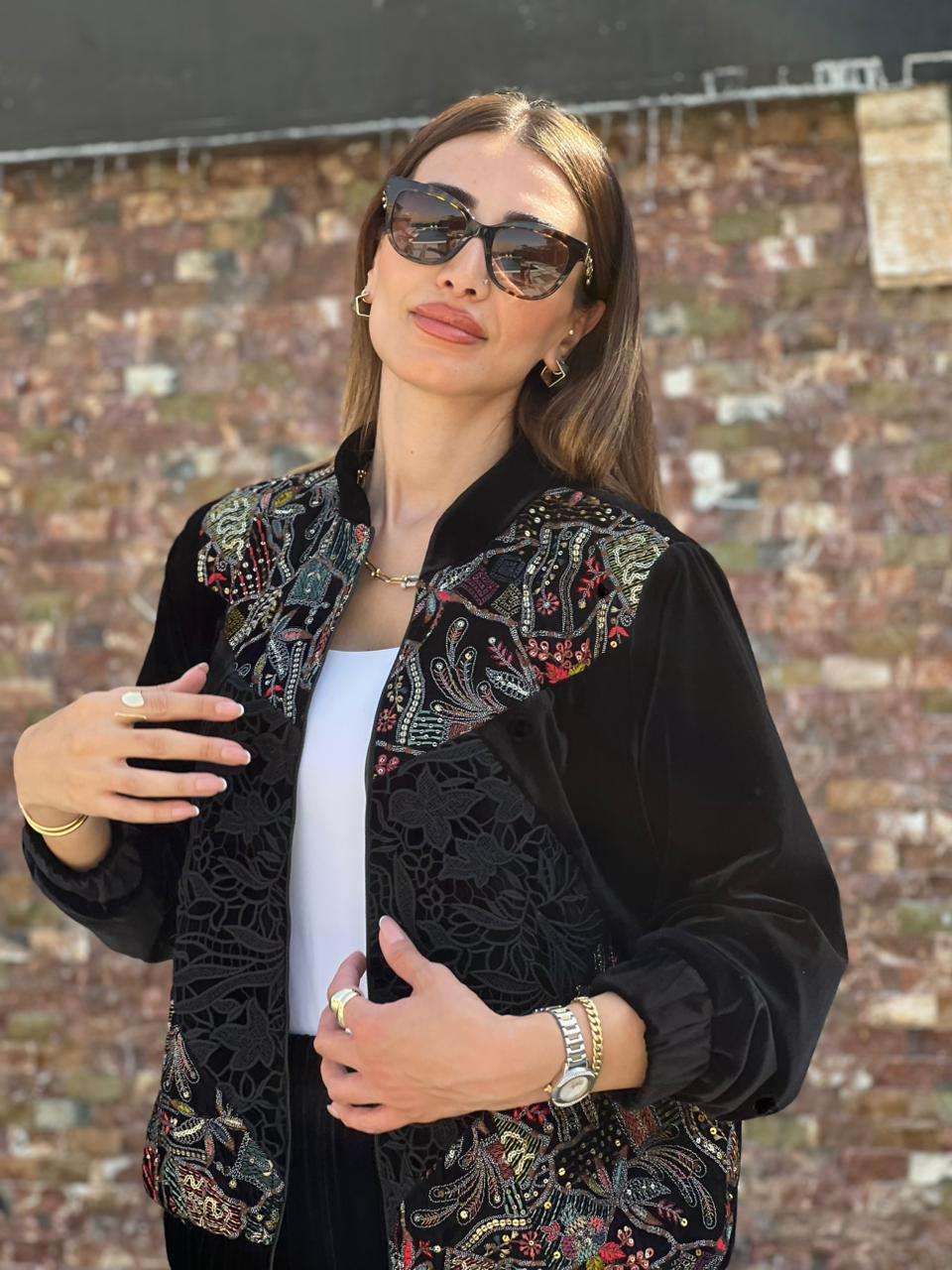 Black Winter Set With Eastern Embroidery
