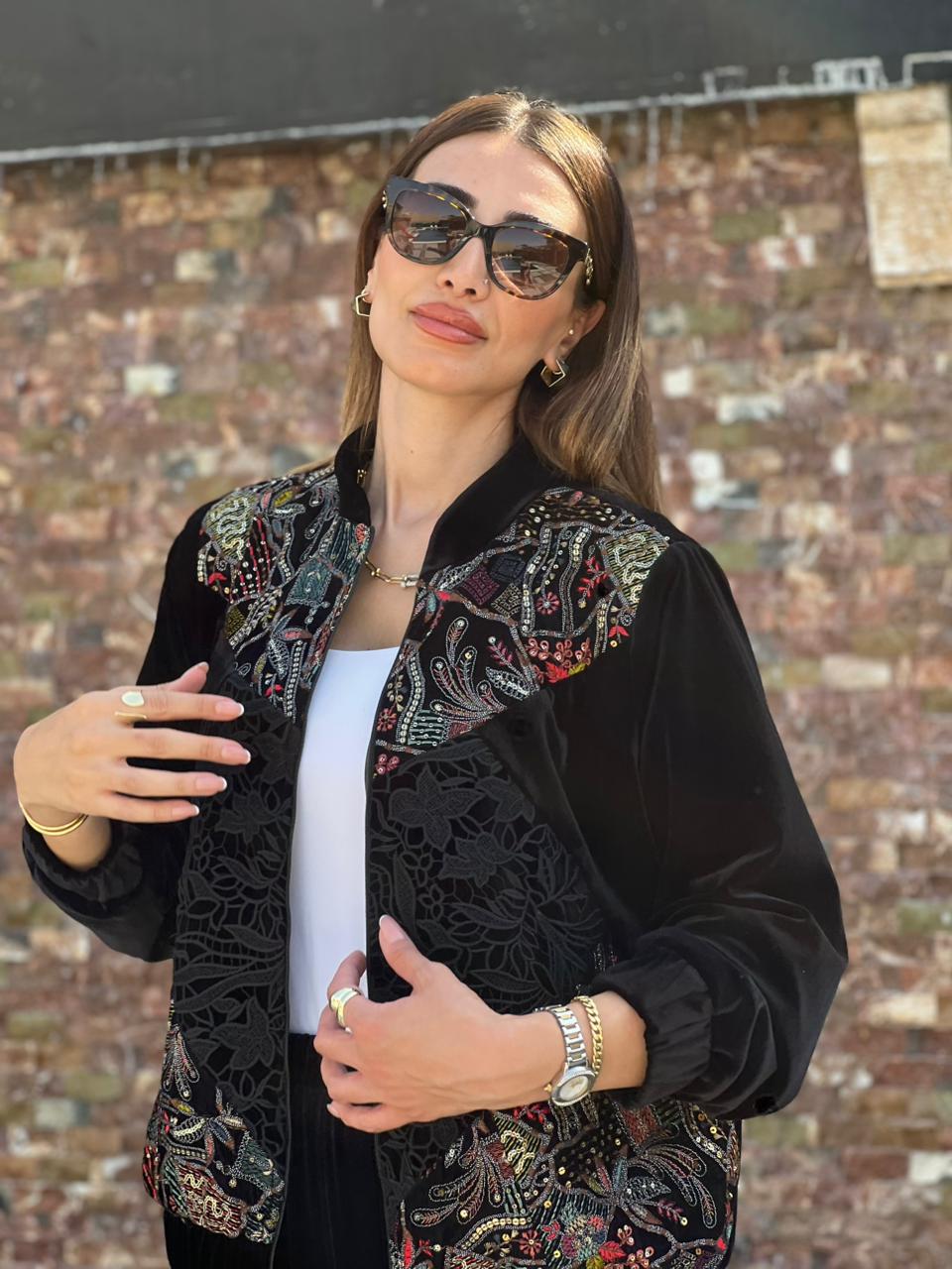 Black Winter Set With Eastern Embroidery