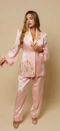 Pink Suit With Embroidery