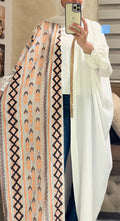 Abaya With Orange and Brown Patterns