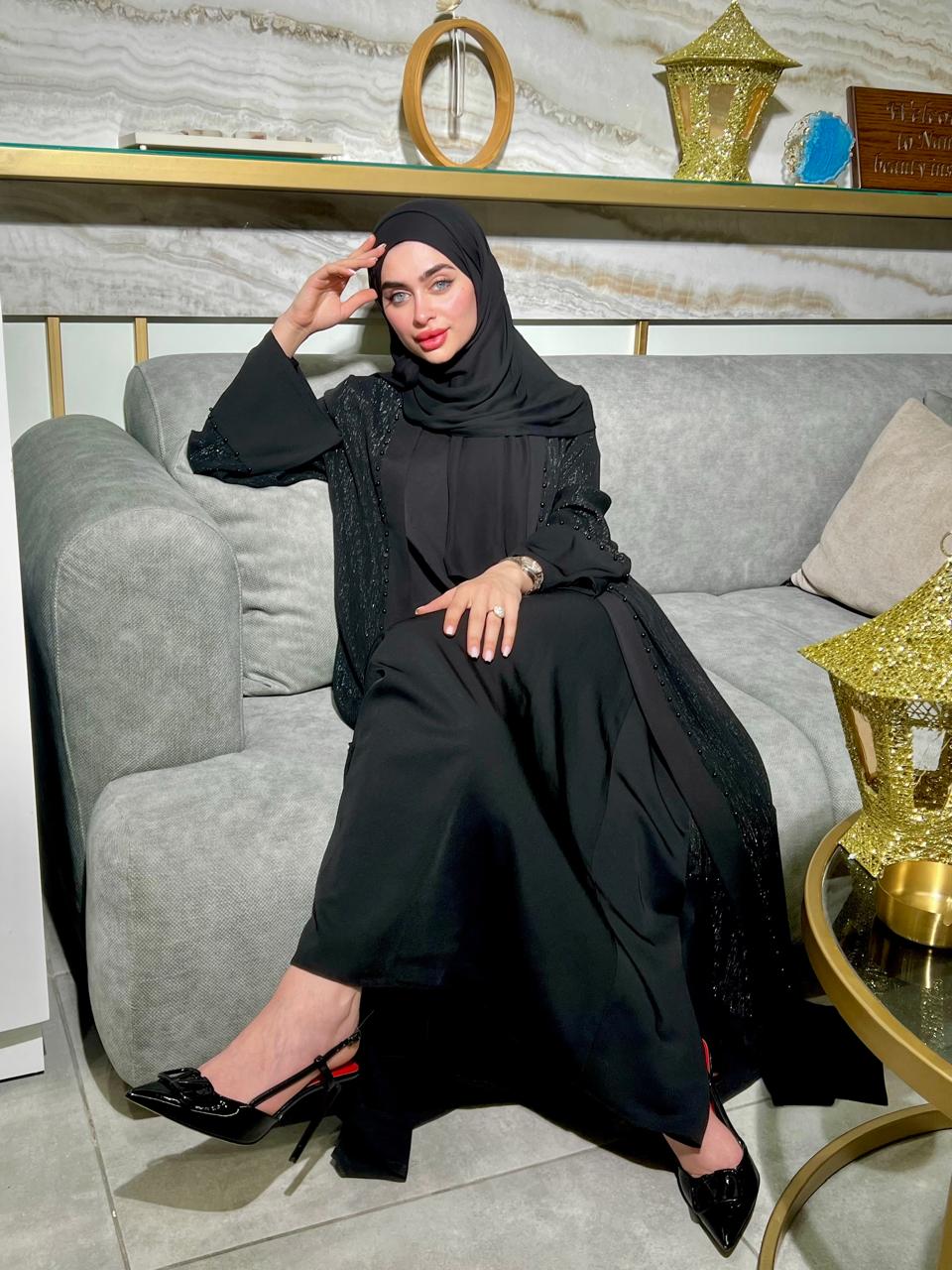 Black Moslin Abaya + Under Dress