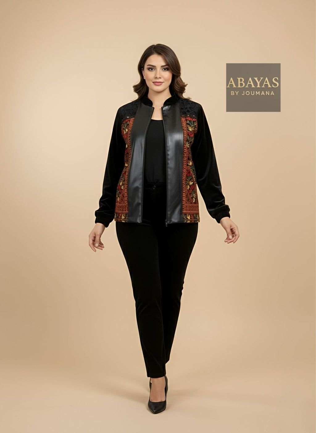 Black Winter Set With Eastern Embroidery