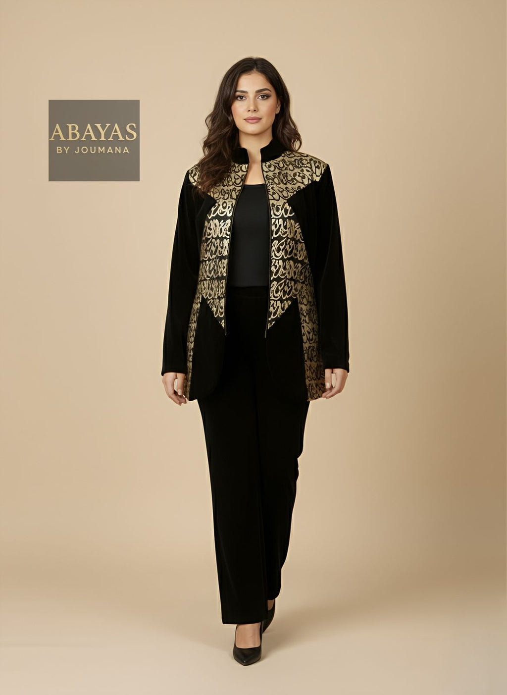 Black Winter Set With Golden Patterns